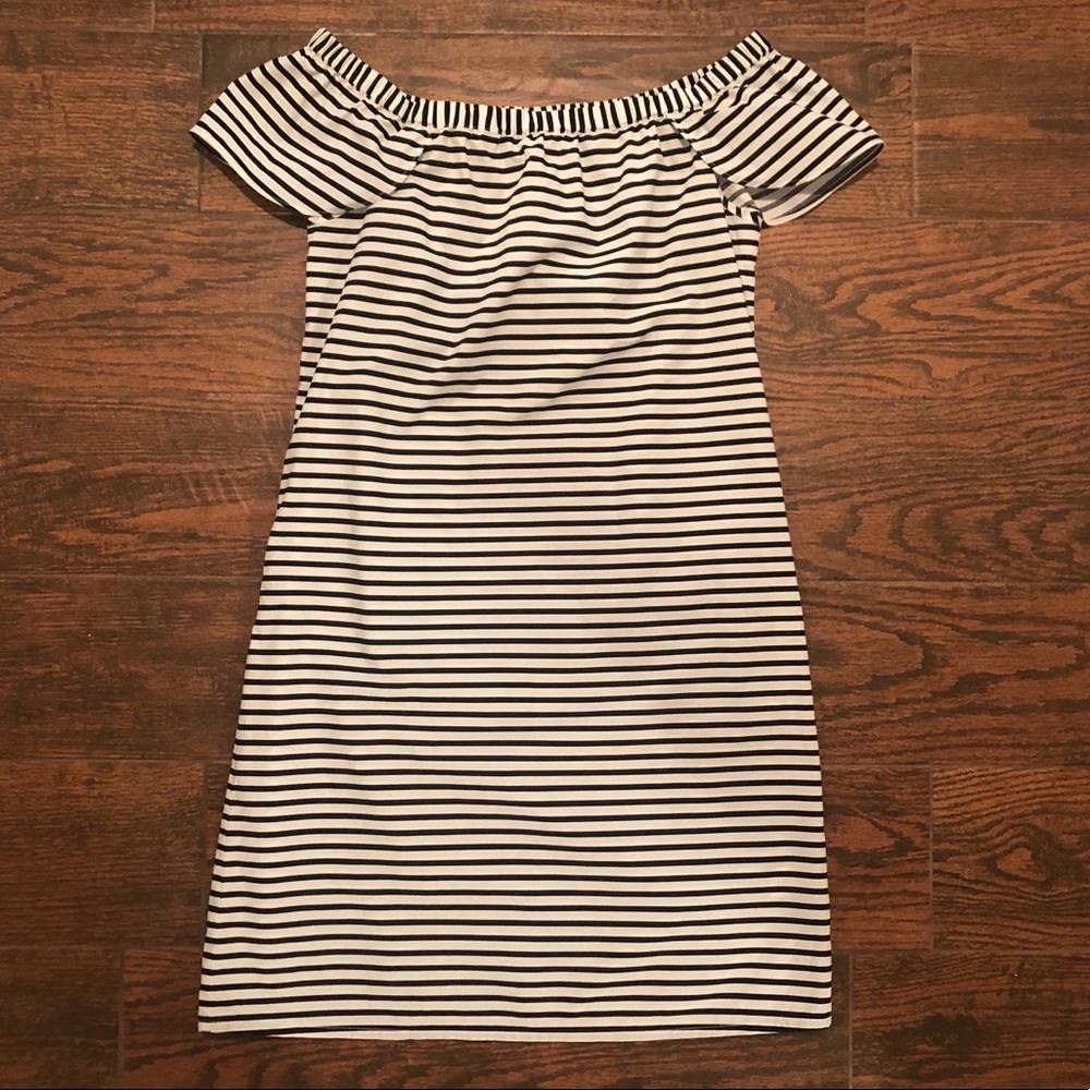 J.CREW Off Shoulder Striped Dress | XS